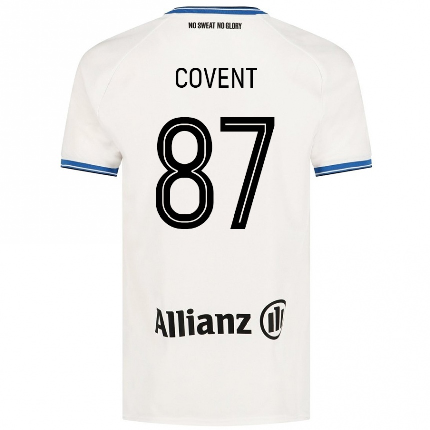 Kids Football Jorijn Covent #87 White Away Jersey 2024/25 T-Shirt Nz