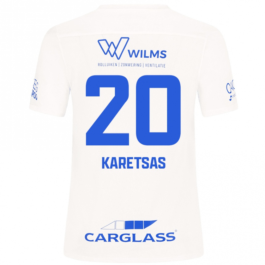 Kids Football Konstantinos Karetsas #20 White Away Jersey 2024/25 T-Shirt Nz