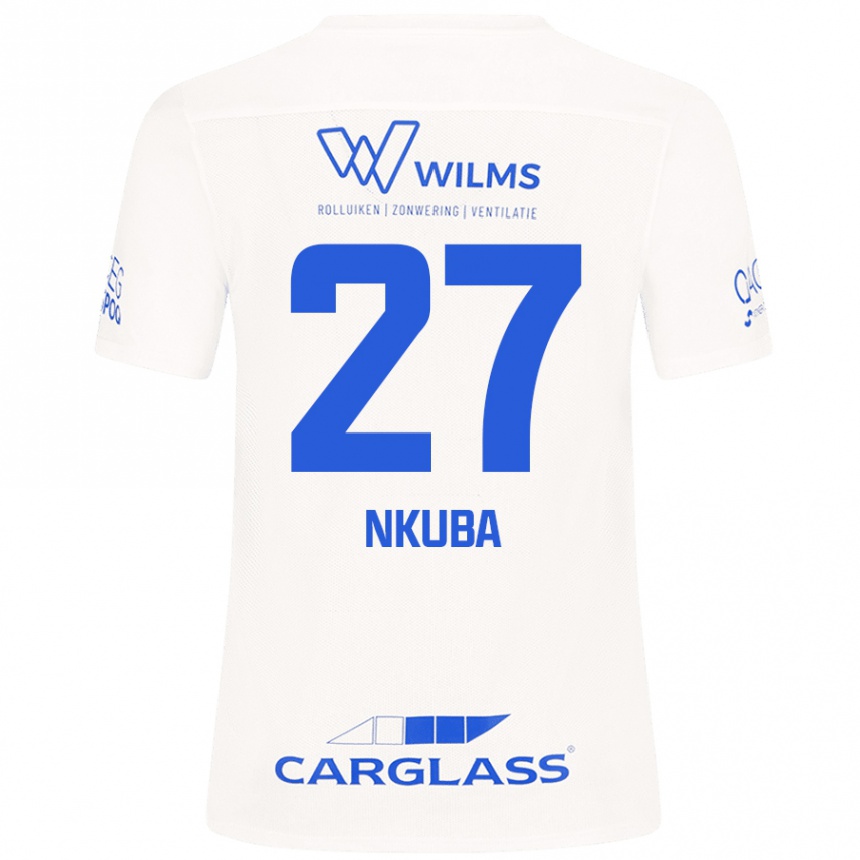 Kids Football Ken Nkuba #27 White Away Jersey 2024/25 T-Shirt Nz