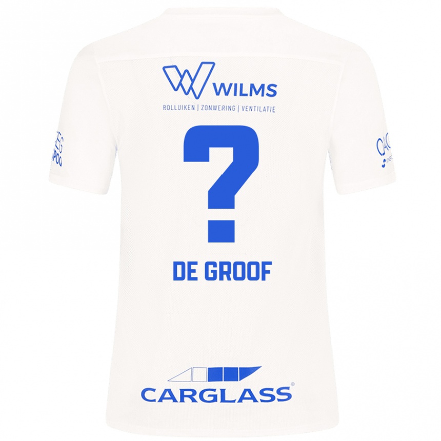 Kids Football Jens De Groof #0 White Away Jersey 2024/25 T-Shirt Nz