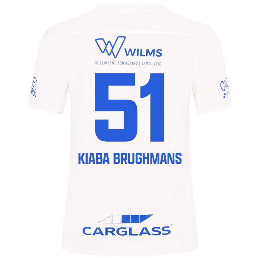 Kids Football Lucca Kiaba Brughmans #51 White Away Jersey 2024/25 T-Shirt Nz