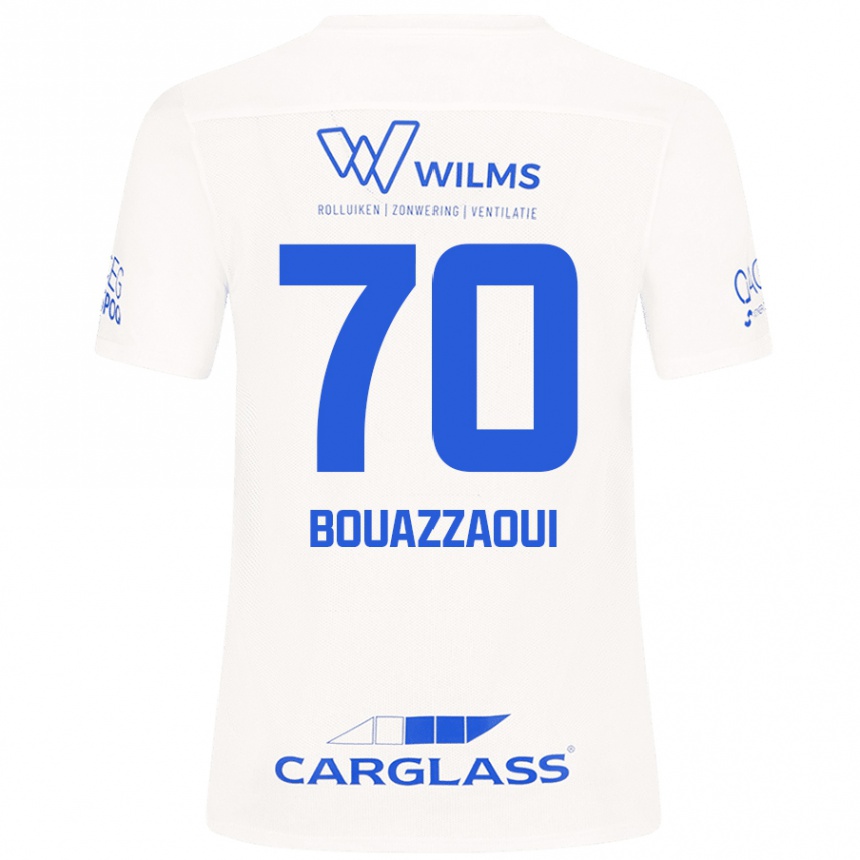 Kids Football Ilyas Bouazzaoui #70 White Away Jersey 2024/25 T-Shirt Nz