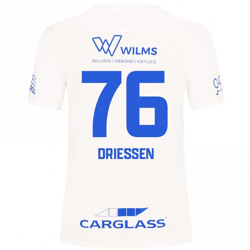 Kids Football Jelle Driessen #76 White Away Jersey 2024/25 T-Shirt Nz