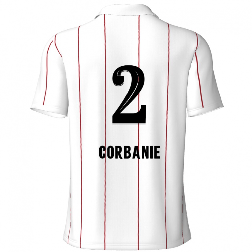 Kids Football Kobe Corbanie #2 White Black Away Jersey 2024/25 T-Shirt Nz