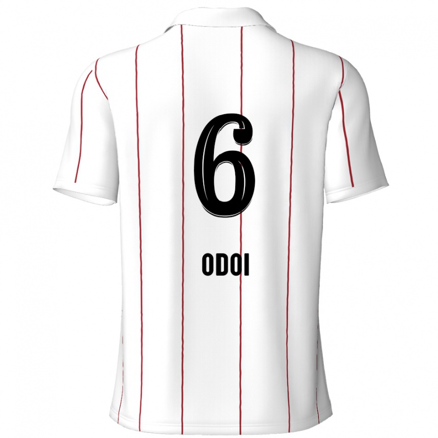 Kids Football Denis Odoi #6 White Black Away Jersey 2024/25 T-Shirt Nz