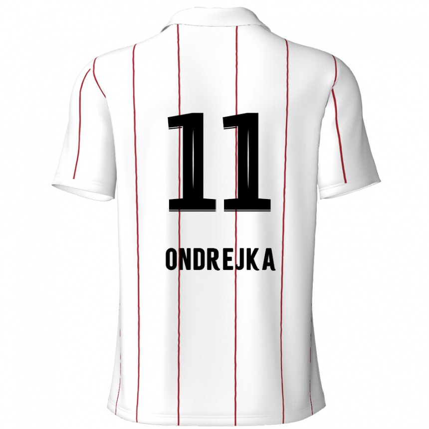 Kids Football Jacob Ondrejka #11 White Black Away Jersey 2024/25 T-Shirt Nz