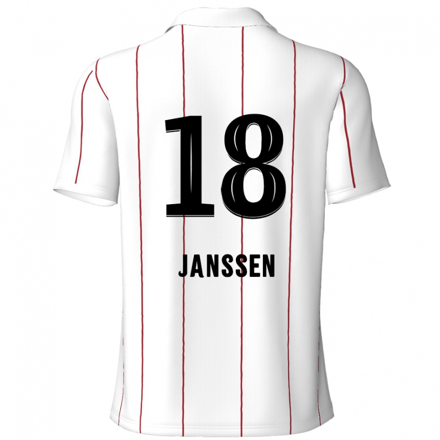 Kids Football Vincent Janssen #18 White Black Away Jersey 2024/25 T-Shirt Nz