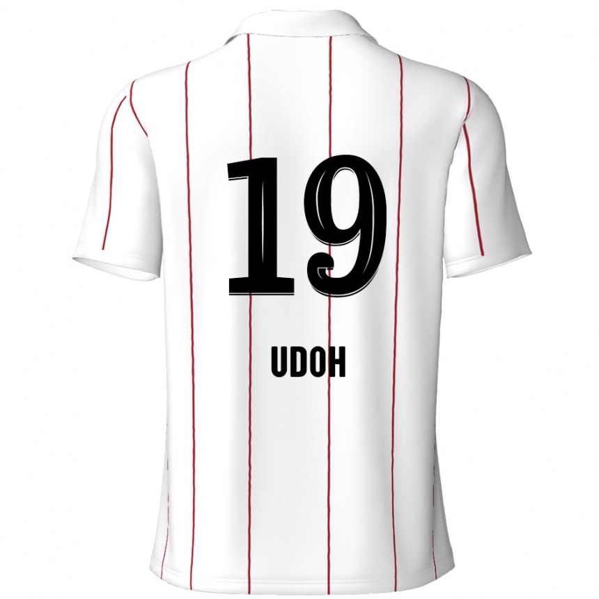 Kids Football Victor Udoh #19 White Black Away Jersey 2024/25 T-Shirt Nz