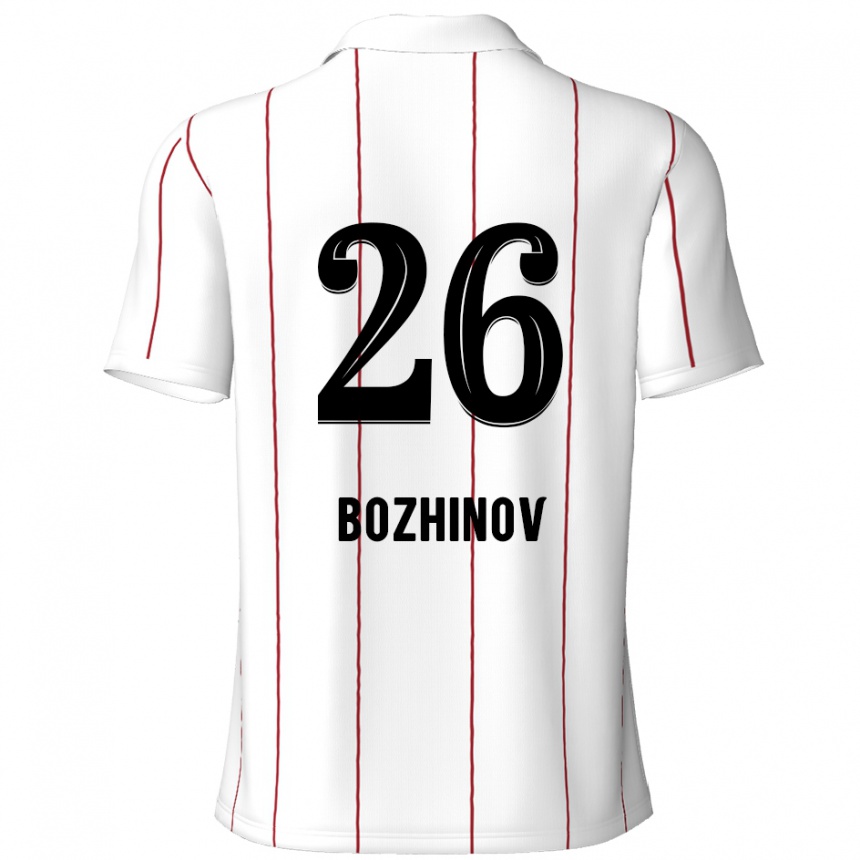 Kids Football Rosen Bozhinov #26 White Black Away Jersey 2024/25 T-Shirt Nz