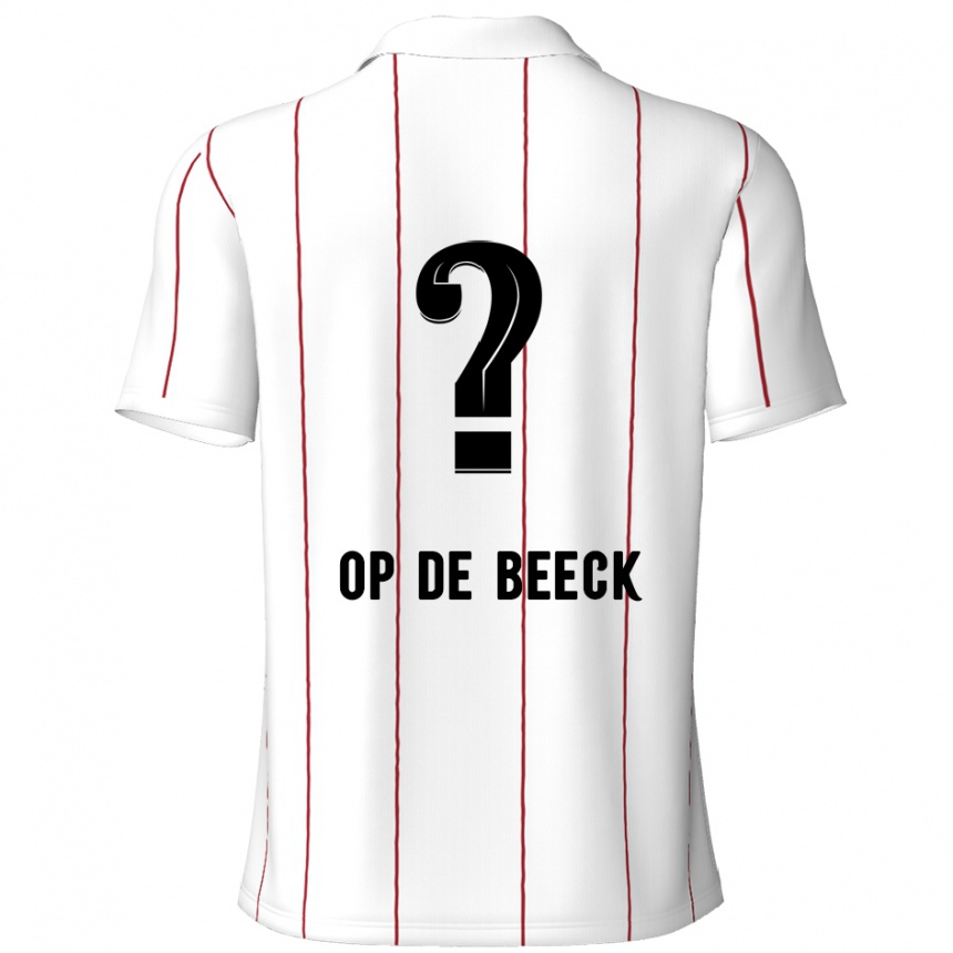 Kids Football Gregg Op De Beeck #0 White Black Away Jersey 2024/25 T-Shirt Nz