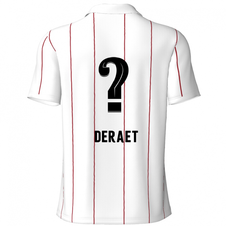 Kids Football Xavi Deraet #0 White Black Away Jersey 2024/25 T-Shirt Nz