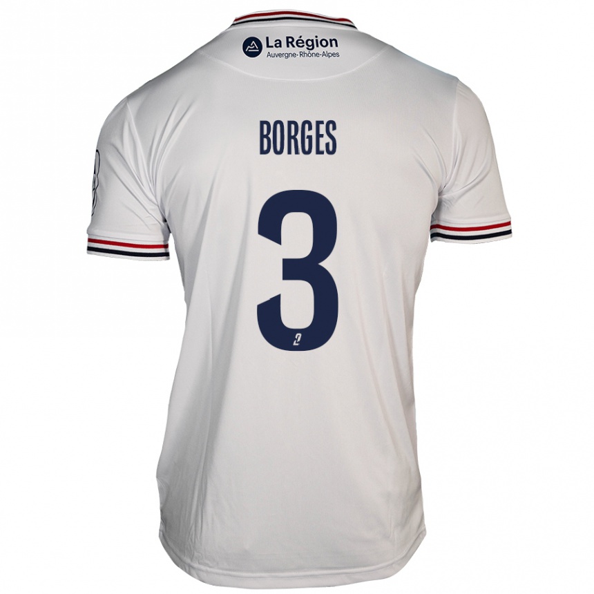 Kids Football Neto Borges #3 White Away Jersey 2024/25 T-Shirt Nz