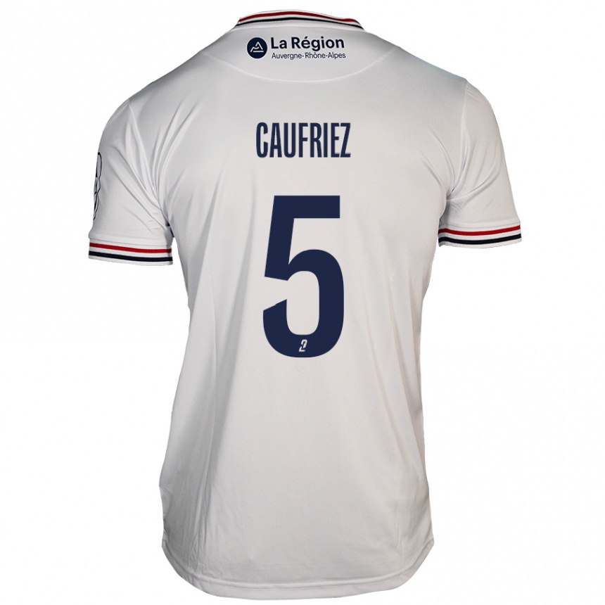 Kids Football Maximiliano Caufriez #5 White Away Jersey 2024/25 T-Shirt Nz