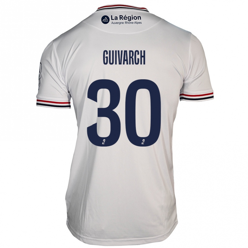 Kids Football Théo Guivarch #30 White Away Jersey 2024/25 T-Shirt Nz