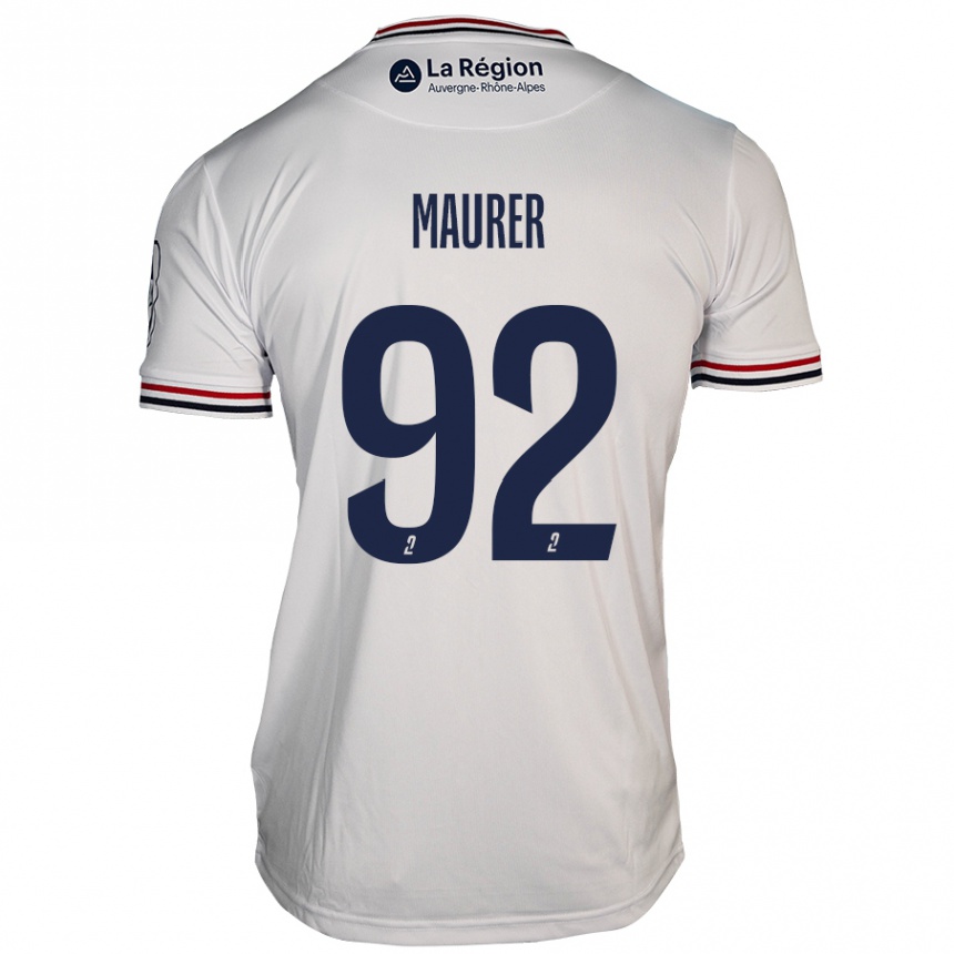 Kids Football Aïman Maurer #92 White Away Jersey 2024/25 T-Shirt Nz