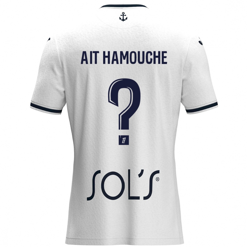 Kids Football Massyl Ait Hamouche #0 White Dark Blue Away Jersey 2024/25 T-Shirt Nz