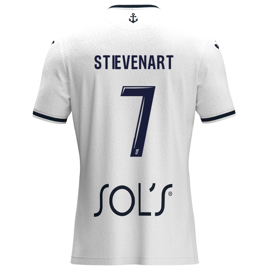 Kids Football Zoé Stievenart #7 White Dark Blue Away Jersey 2024/25 T-Shirt Nz