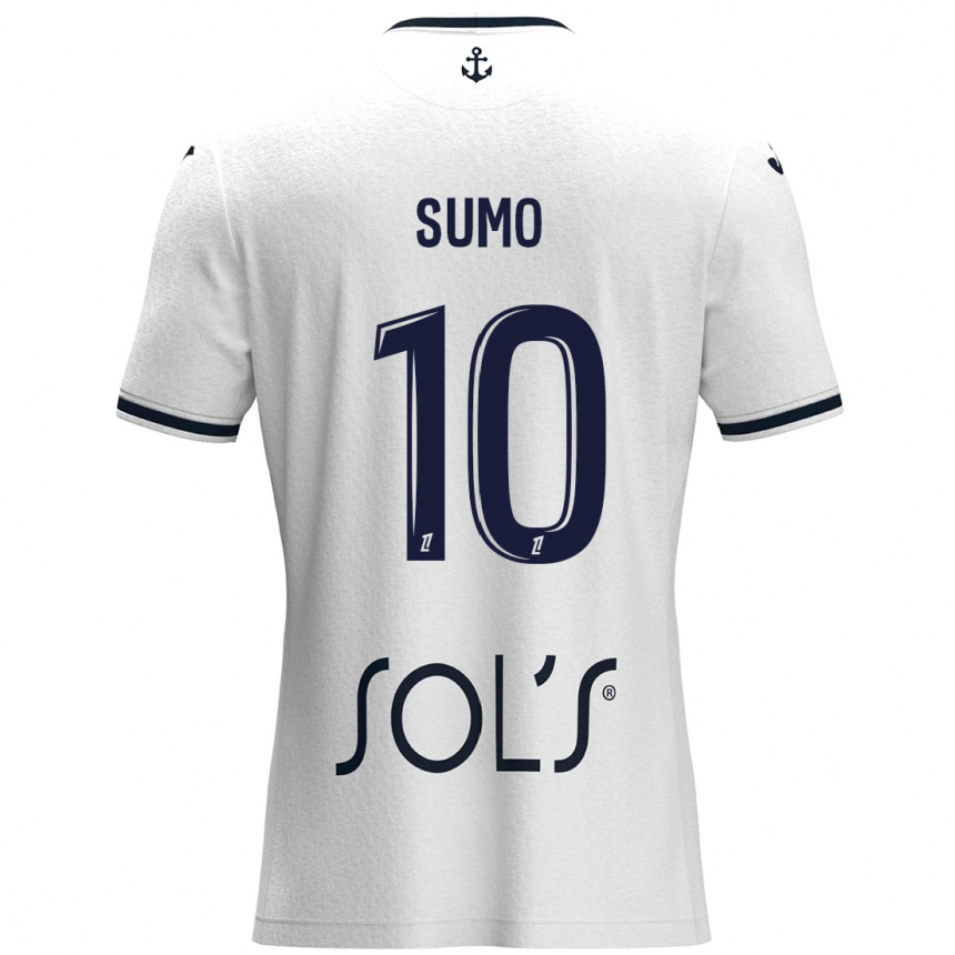 Kids Football Eva Sumo #10 White Dark Blue Away Jersey 2024/25 T-Shirt Nz