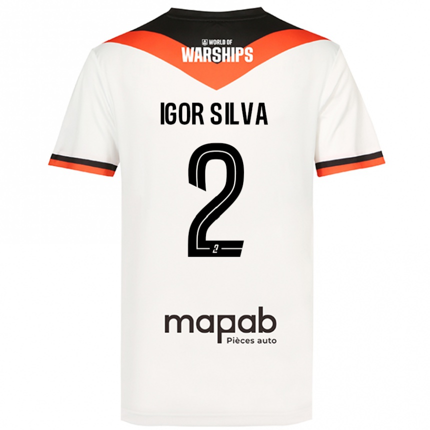 Kids Football Igor Silva #2 White Away Jersey 2024/25 T-Shirt Nz