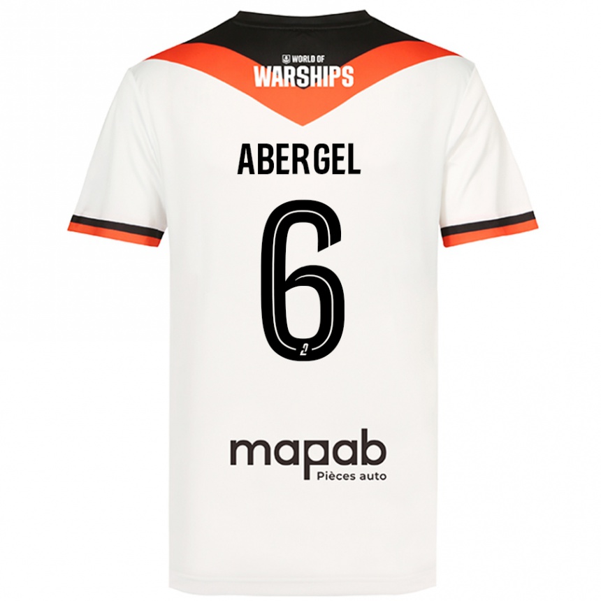 Kids Football Laurent Abergel #6 White Away Jersey 2024/25 T-Shirt Nz