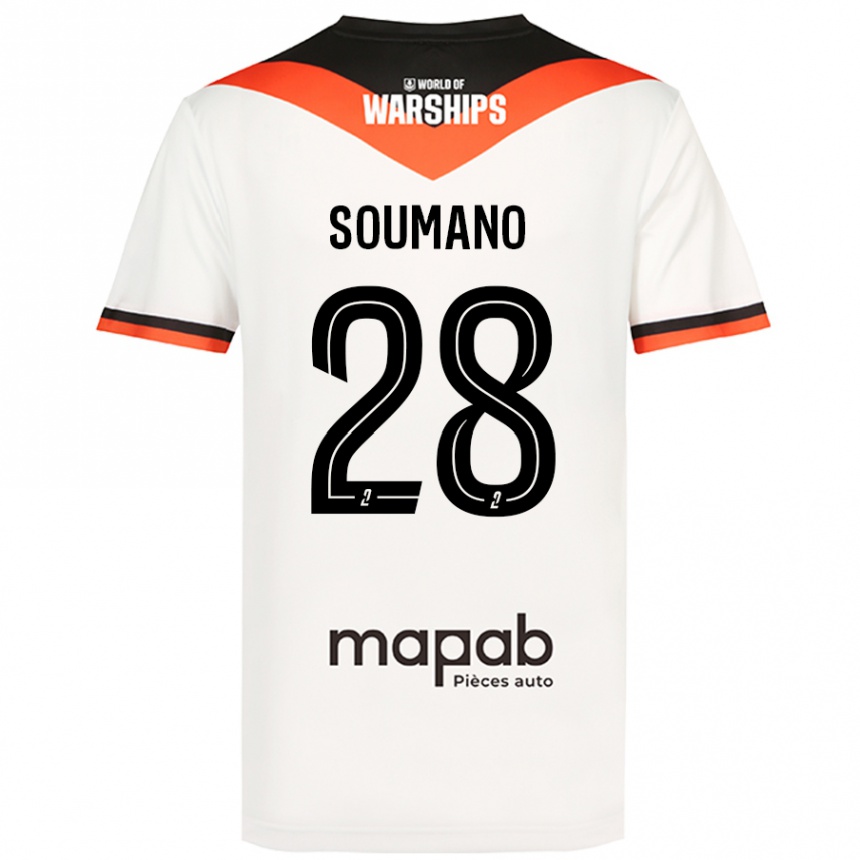 Kids Football Sambou Soumano #28 White Away Jersey 2024/25 T-Shirt Nz