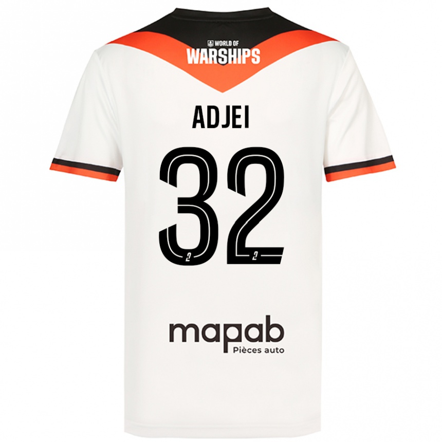 Kids Football Nathaniel Adjei #32 White Away Jersey 2024/25 T-Shirt Nz