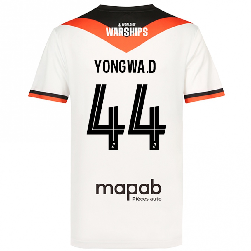 Kids Football Darlin Yongwa #44 White Away Jersey 2024/25 T-Shirt Nz