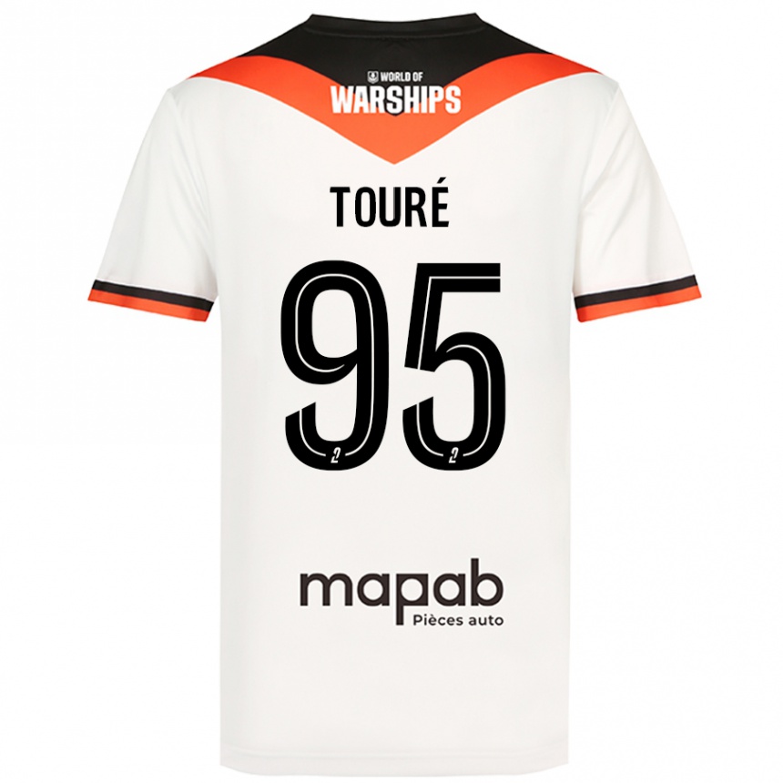 Kids Football Isaak Touré #95 White Away Jersey 2024/25 T-Shirt Nz