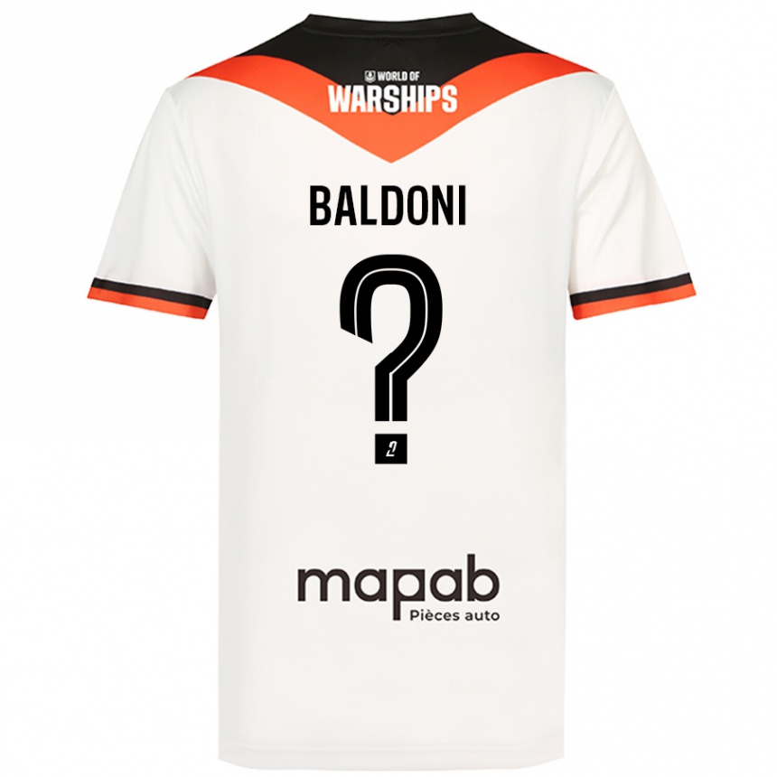 Kids Football Sohan Baldoni #0 White Away Jersey 2024/25 T-Shirt Nz