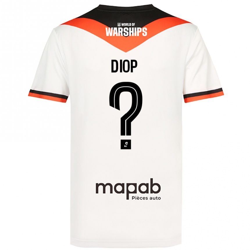 Kids Football Samba Diop #0 White Away Jersey 2024/25 T-Shirt Nz