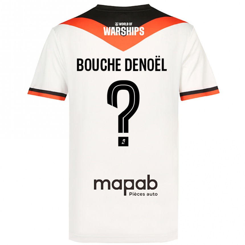 Kids Football Max Bouche Denoël #0 White Away Jersey 2024/25 T-Shirt Nz