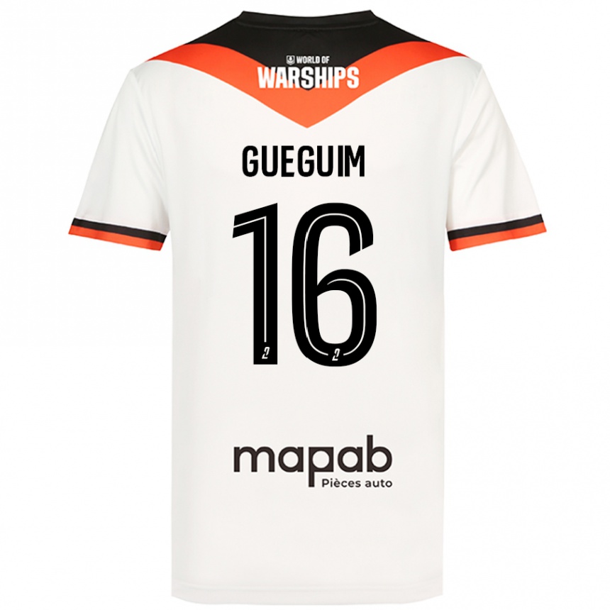 Kids Football Guirone Gueguim #16 White Away Jersey 2024/25 T-Shirt Nz