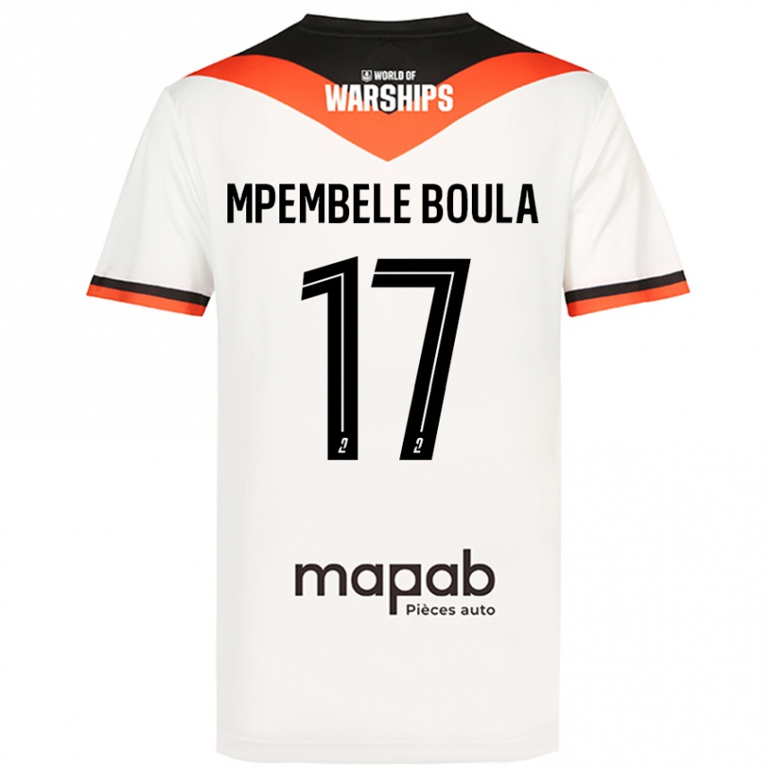 Kids Football Exaucé Mpembele Boula #17 White Away Jersey 2024/25 T-Shirt Nz