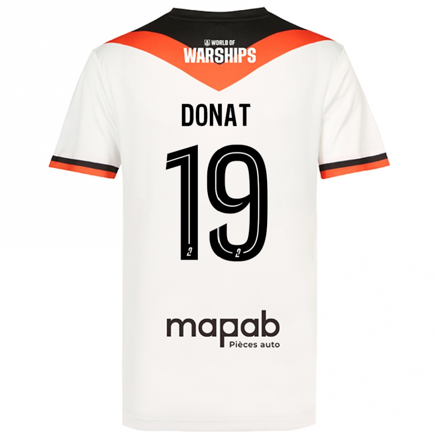 Kids Football Noa Donat #19 White Away Jersey 2024/25 T-Shirt Nz