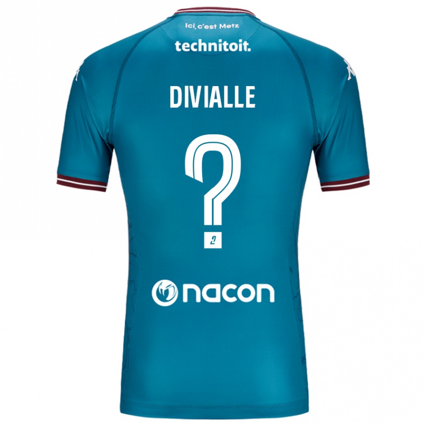 Kids Football Charles Divialle #0 Bleu Petrole Away Jersey 2024/25 T-Shirt Nz