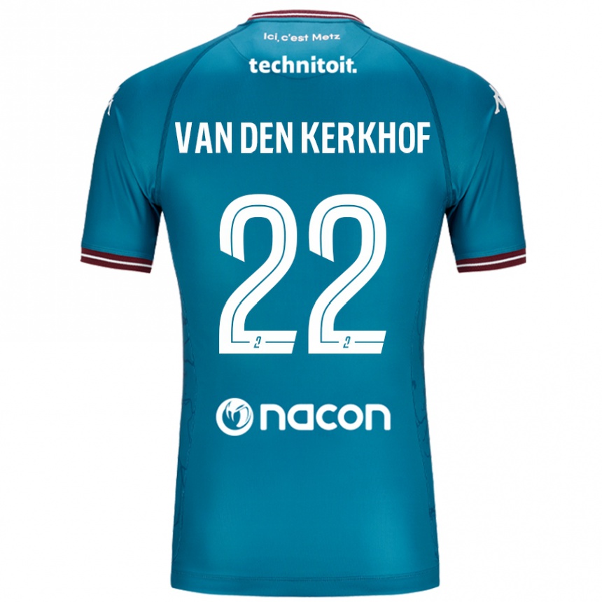 Kids Football Kevin Van Den Kerkhof #22 Bleu Petrole Away Jersey 2024/25 T-Shirt Nz