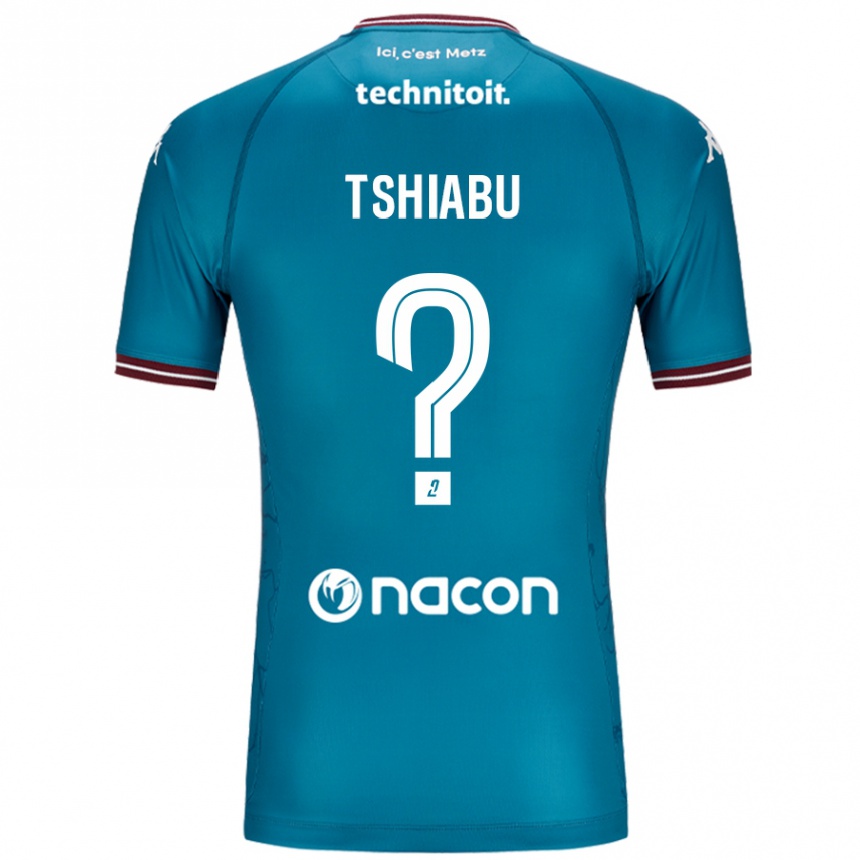 Kids Football Joan Tshiabu #0 Bleu Petrole Away Jersey 2024/25 T-Shirt Nz