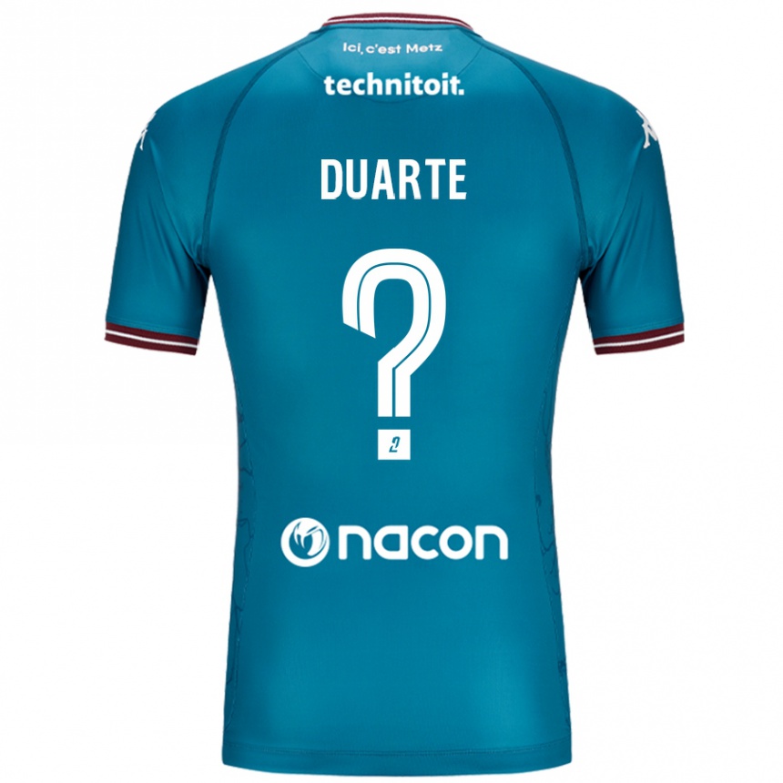 Kids Football Diego Duarte #0 Bleu Petrole Away Jersey 2024/25 T-Shirt Nz