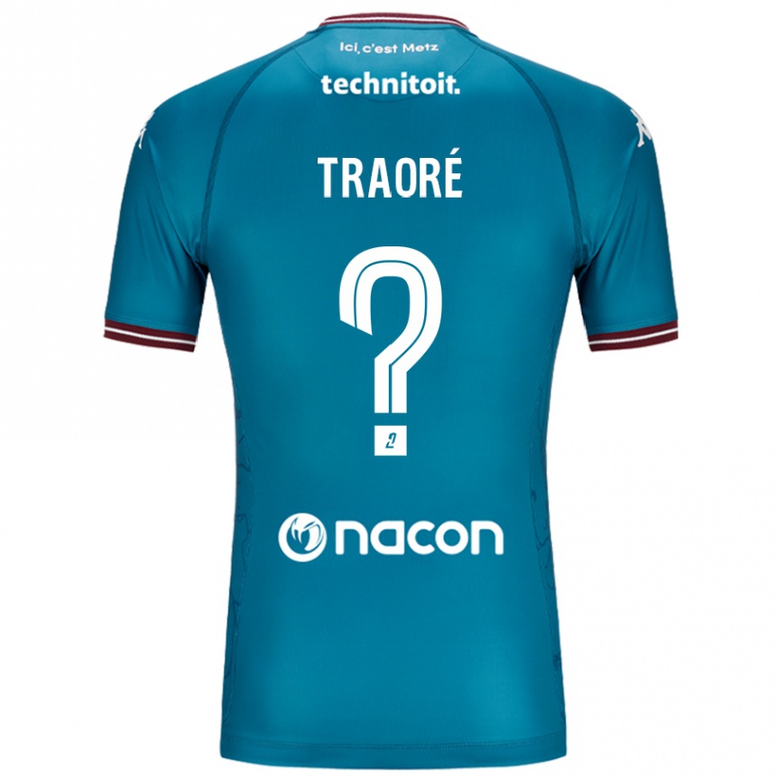 Kids Football Badra Traoré #0 Bleu Petrole Away Jersey 2024/25 T-Shirt Nz