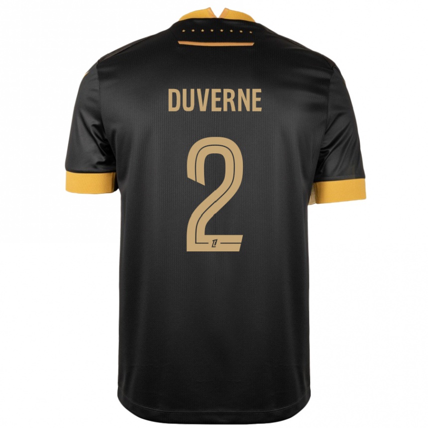 Kids Football Jean-Kévin Duverne #2 Black Brown Away Jersey 2024/25 T-Shirt Nz