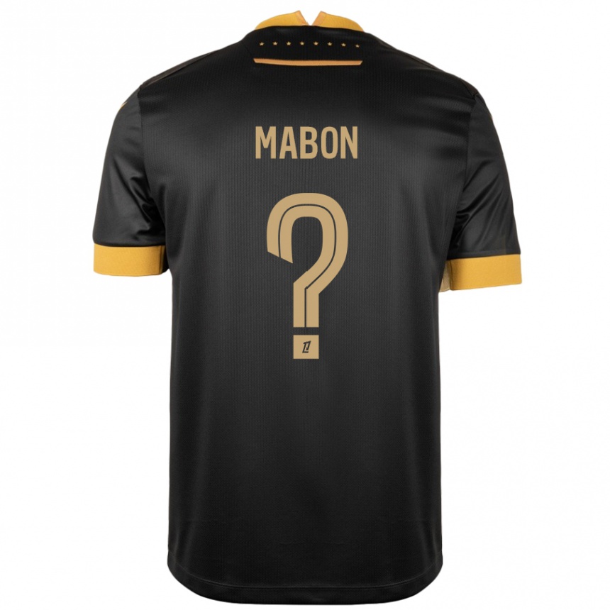 Kids Football Tom Mabon #0 Black Brown Away Jersey 2024/25 T-Shirt Nz