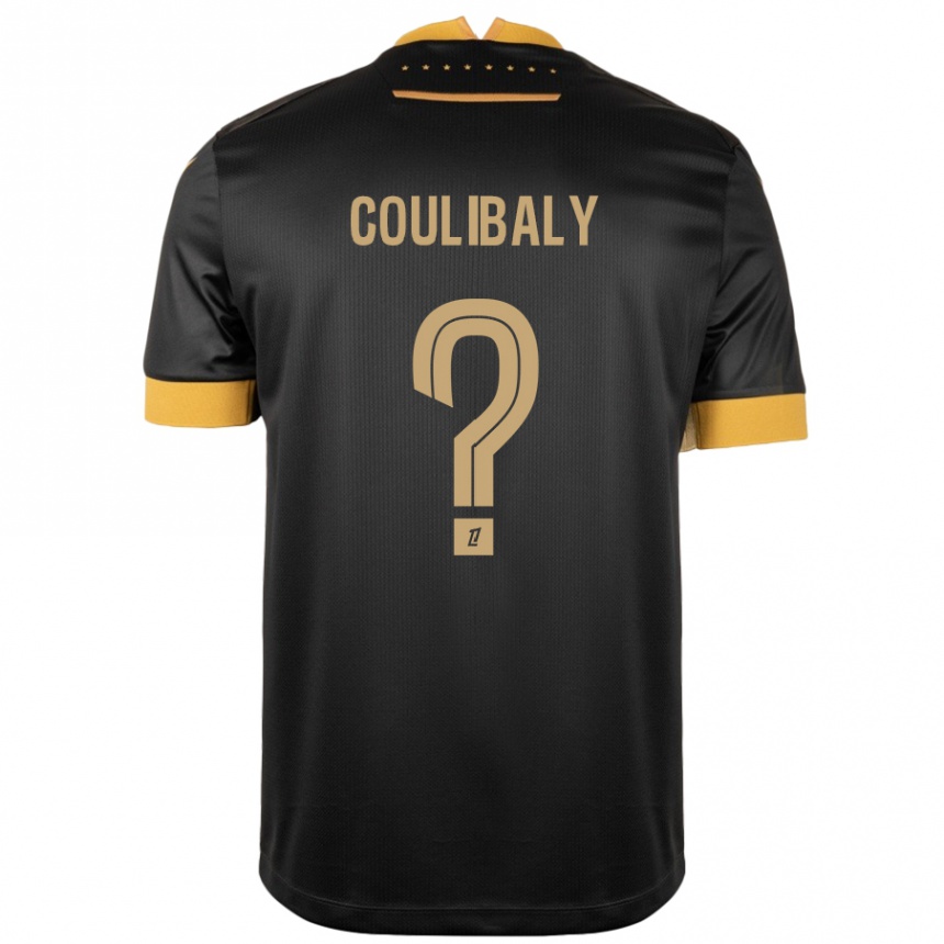 Kids Football Dylan Coulibaly #0 Black Brown Away Jersey 2024/25 T-Shirt Nz