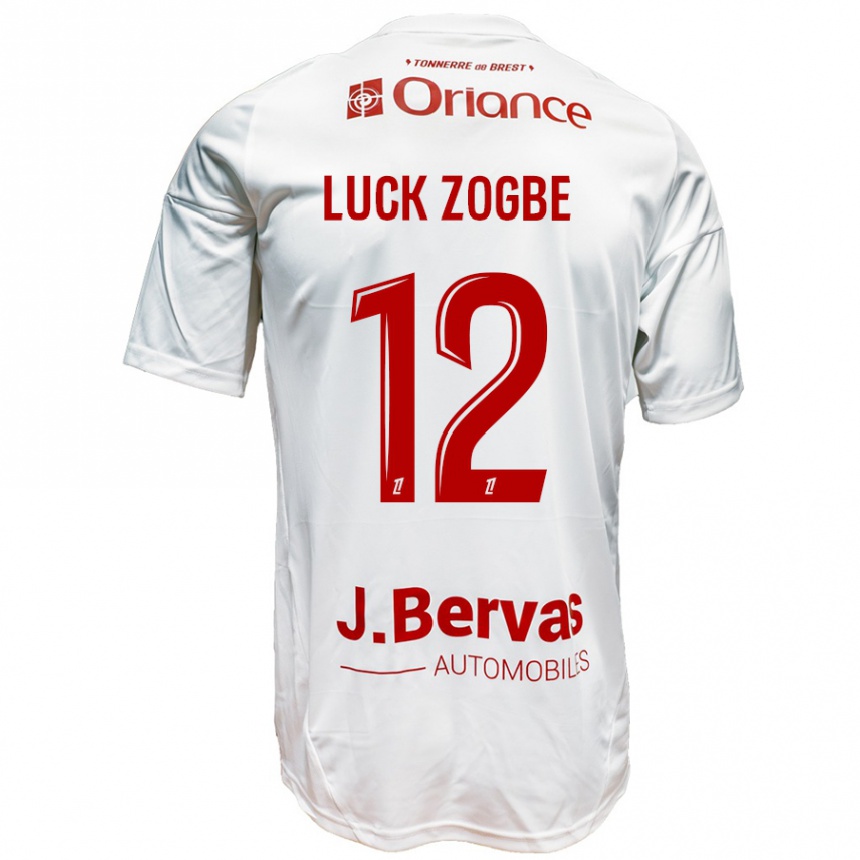 Kids Football Luck Zogbé #12 White Red Away Jersey 2024/25 T-Shirt Nz