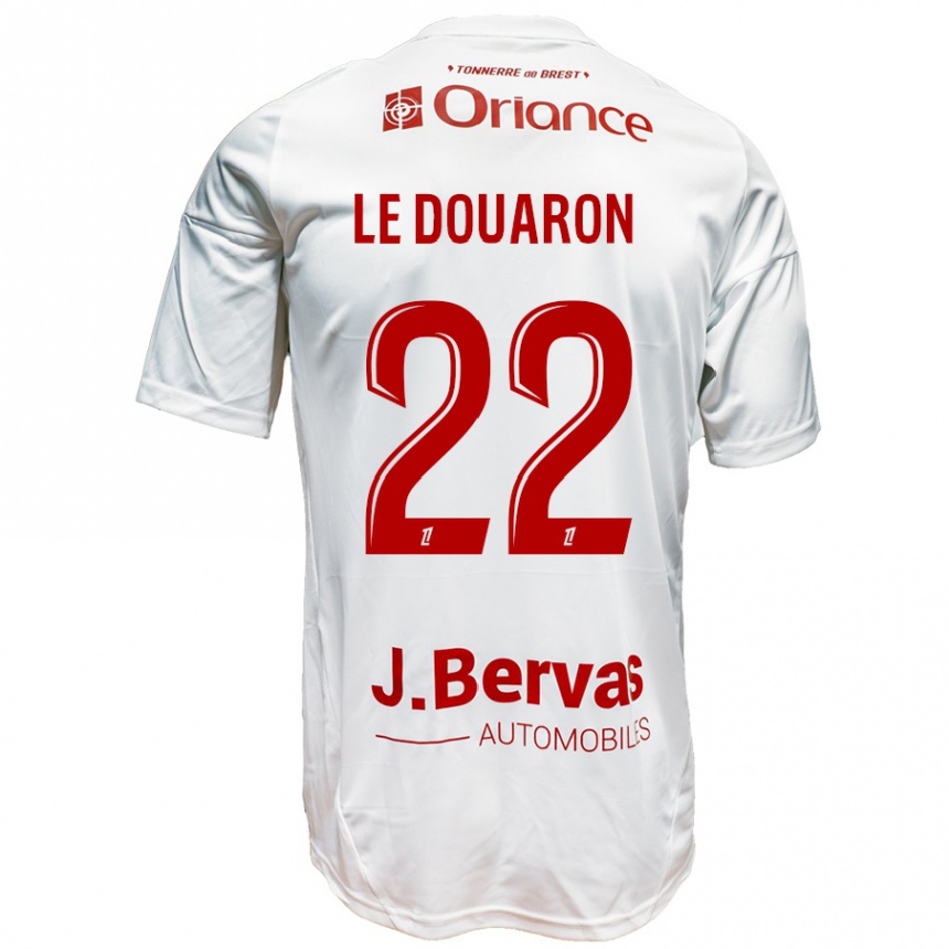 Kids Football Jérémy Le Douaron #22 White Red Away Jersey 2024/25 T-Shirt Nz