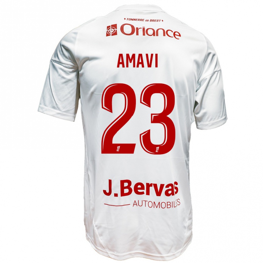 Kids Football Jordan Amavi #23 White Red Away Jersey 2024/25 T-Shirt Nz