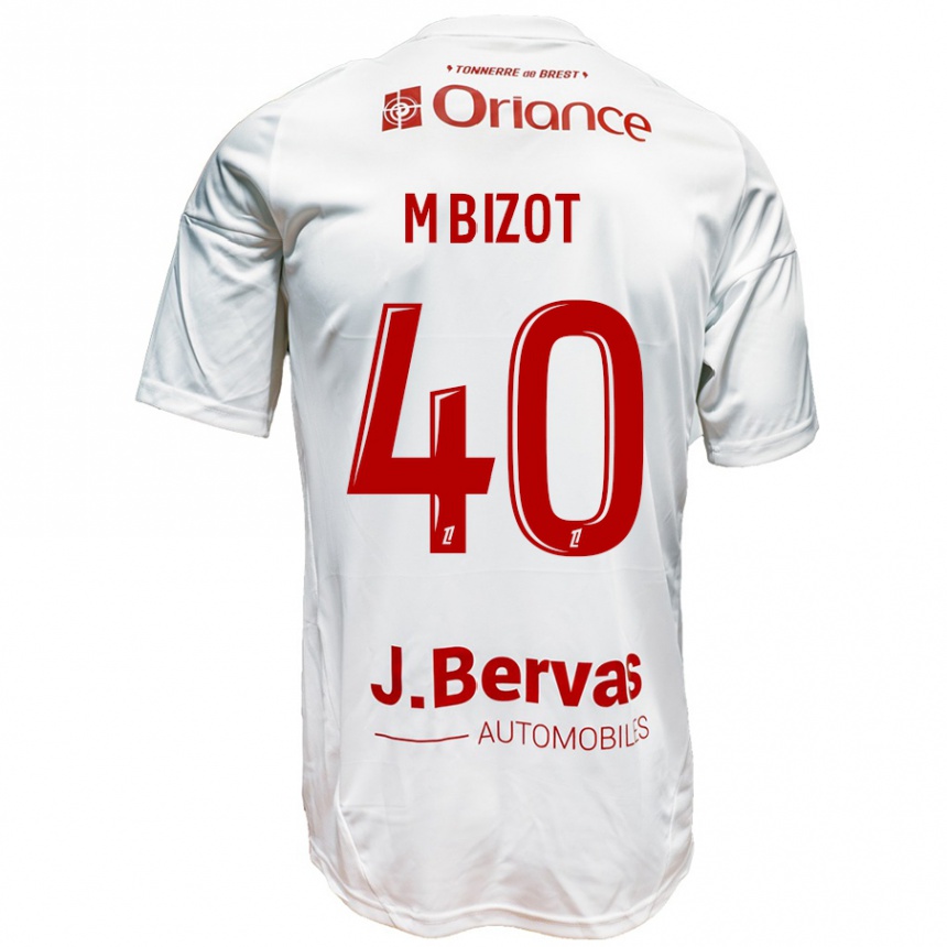 Kids Football Marco Bizot #40 White Red Away Jersey 2024/25 T-Shirt Nz