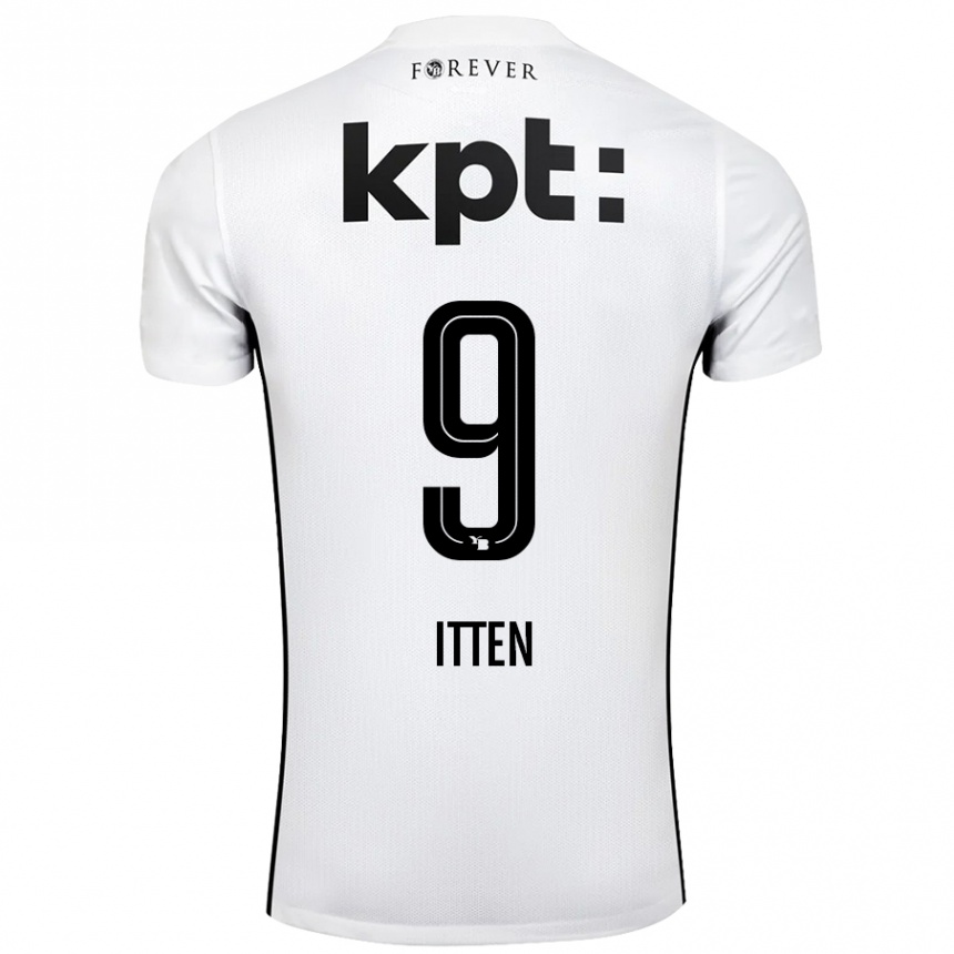 Kids Football Cedric Itten #9 White Black Away Jersey 2024/25 T-Shirt Nz