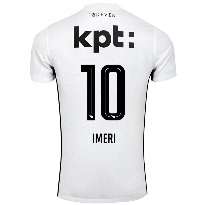 Kids Football Kastriot Imeri #10 White Black Away Jersey 2024/25 T-Shirt Nz