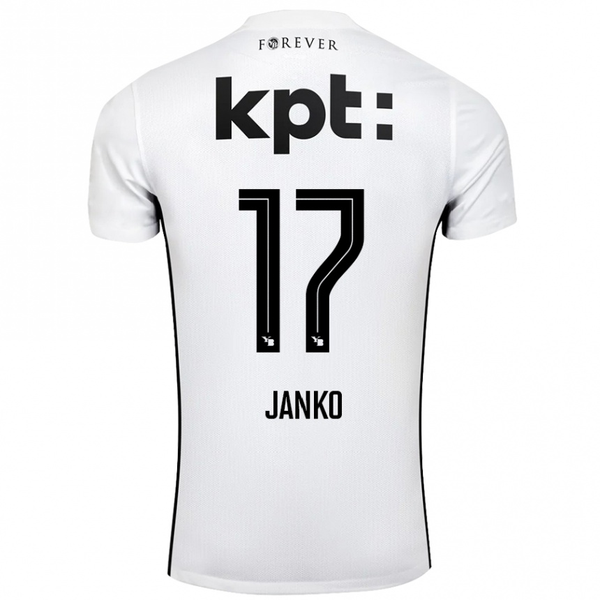 Kids Football Saidy Janko #17 White Black Away Jersey 2024/25 T-Shirt Nz