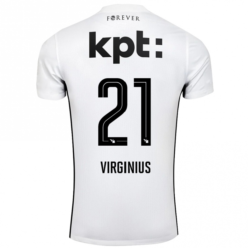 Kids Football Alan Virginius #21 White Black Away Jersey 2024/25 T-Shirt Nz